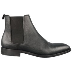 PS by PAUL SMITH Size 8 Black Pebbled Leather Chelsea Ankle Boots