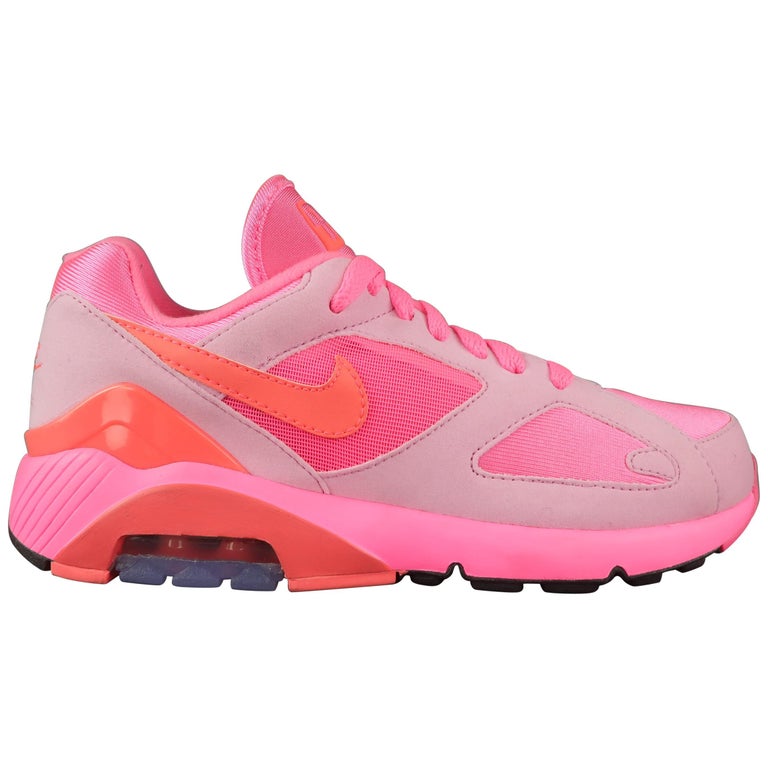 COMME des GARCONS Nike Size 5.5 Neon Pink Nylon Air Max 180 Sneakers  Trainers at 1stDibs