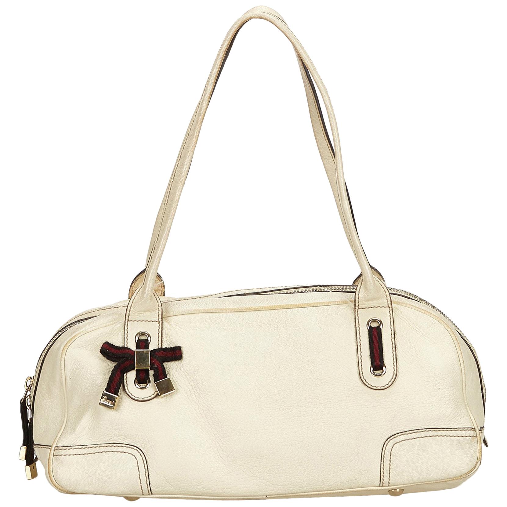Gucci White Leather Princy Shoulder Bag For Sale