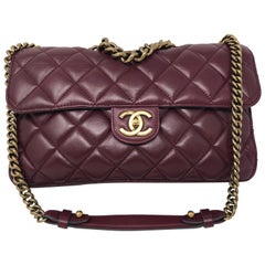 Chanel Burgundy Quilted Leather Shoulder Bag