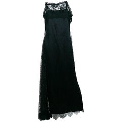 Christian Lacroix Vintage Black Lace Maxi Dress, 1990s 