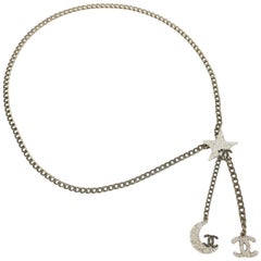 Chanel Chain Belt in Pale Gold Metal with Charms 