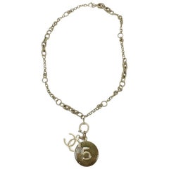 CHANEL Chain Necklace N°5 in Golden and Sequined Resin