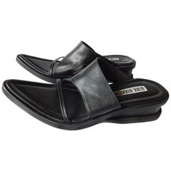 Dirk Bikkembergs Black Leather Pointy Toe Sandals