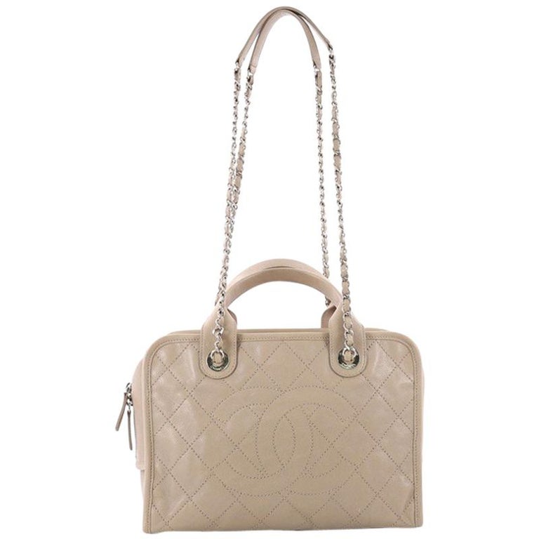 Chanel Deauville Bowling Bag Quilted Caviar Large at 1stDibs