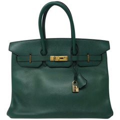 Hermes Green Vert Bengale Birkin 35 Bag