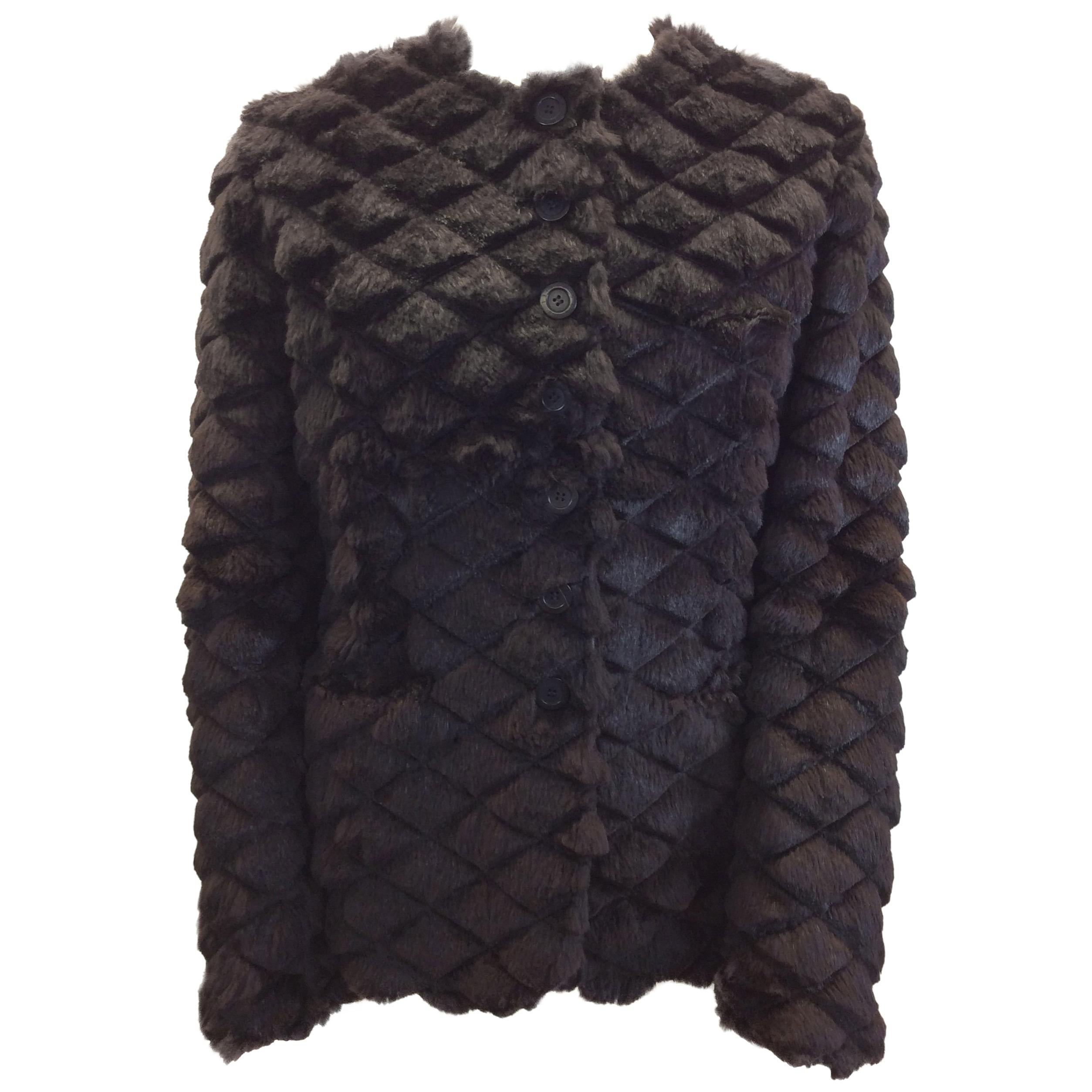 Sonia Rykiel Brown Fur Reversible Jacket For Sale