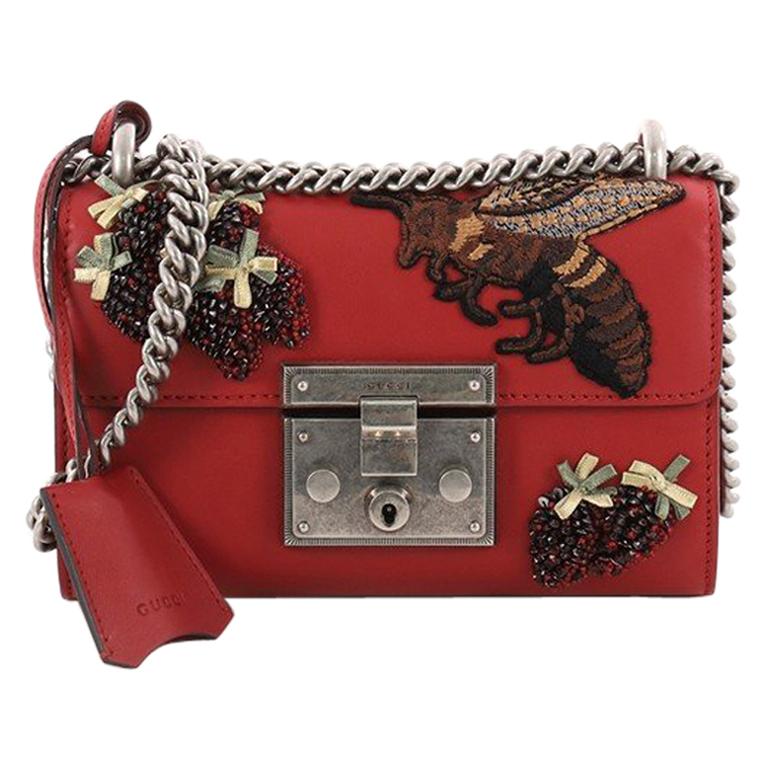 Gucci Padlock Shoulder Bag Embellished Leather Small