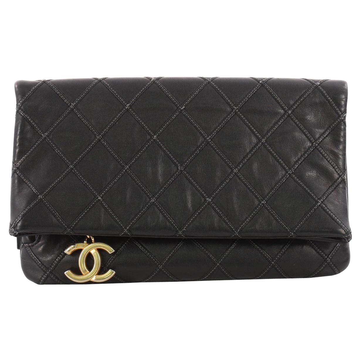  Chanel Thin City Clutch Quilted Calfskin Small 