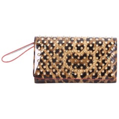 Christian Louboutin Macaron Wristlet Spiked Patent