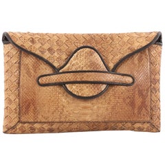 Bottega Veneta Envelope Clutch Python and Intrecciato Nappa Medium