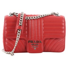  Prada Chain Flap Shoulder Bag Diagramme Quilted Leather Medium