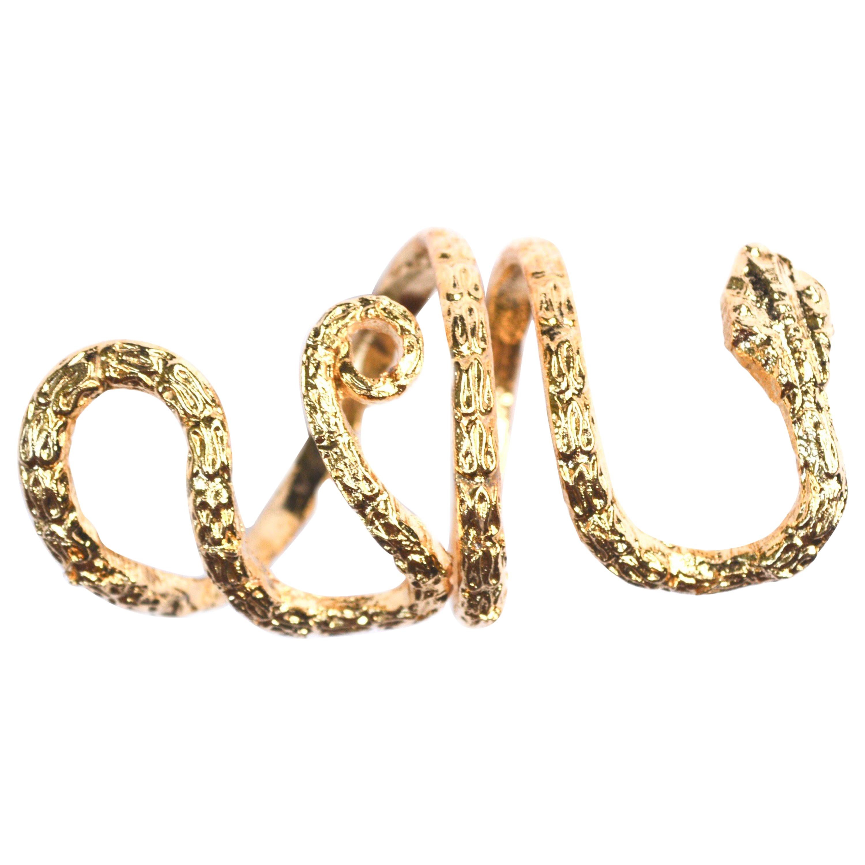Gilt Sea Serpent Ring / Snake For Sale