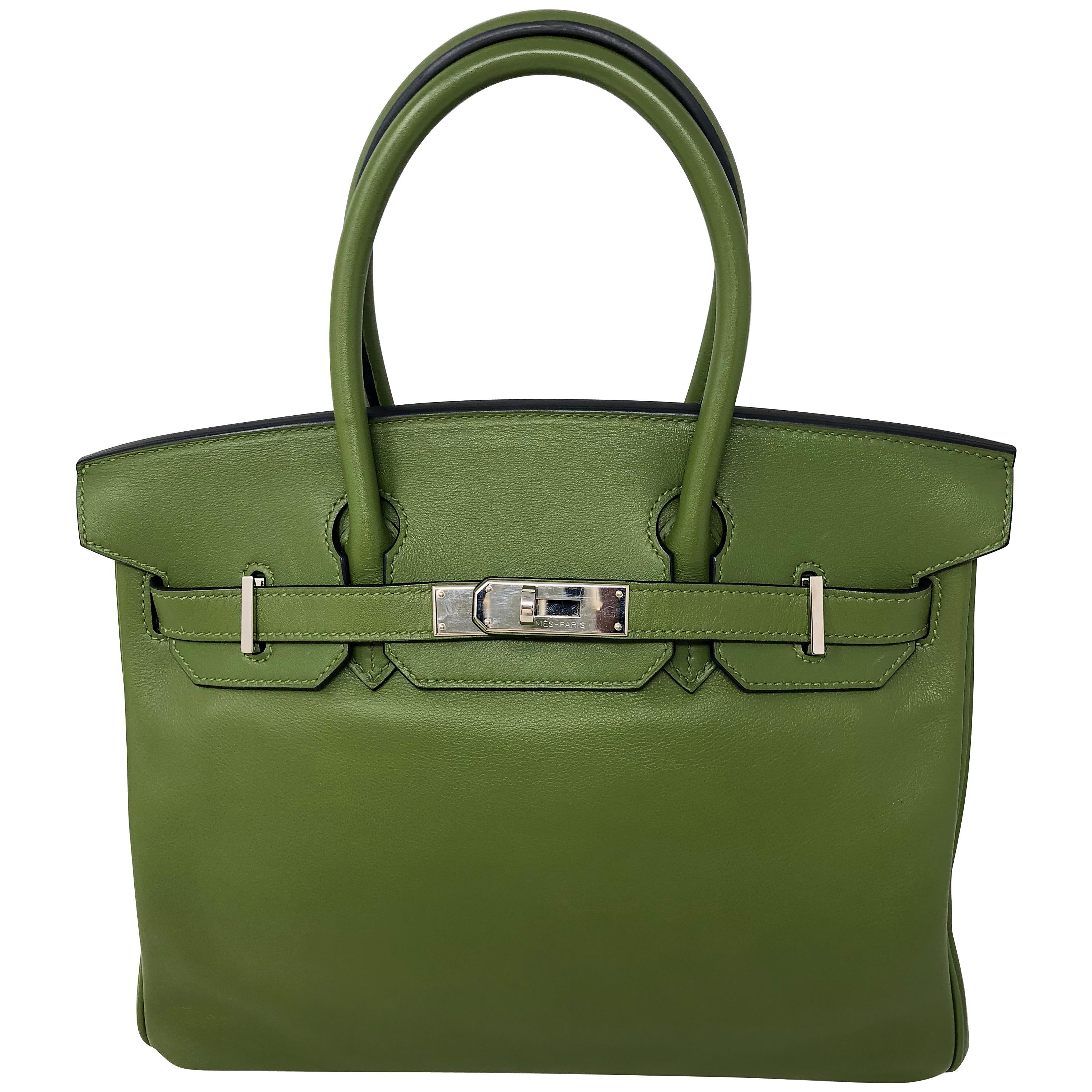 Hermes Pelouse Green Birkin 30 Bag