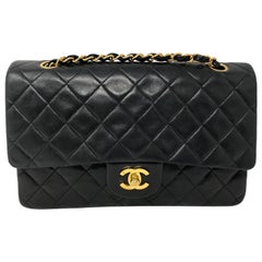 Chanel Vintage Black Classic Medium Double Flap Bag