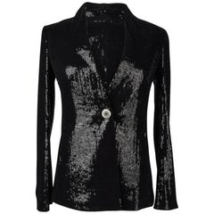 Giorgio Armani Jacket Black Sequined Single Breast 38 / 6 nwt