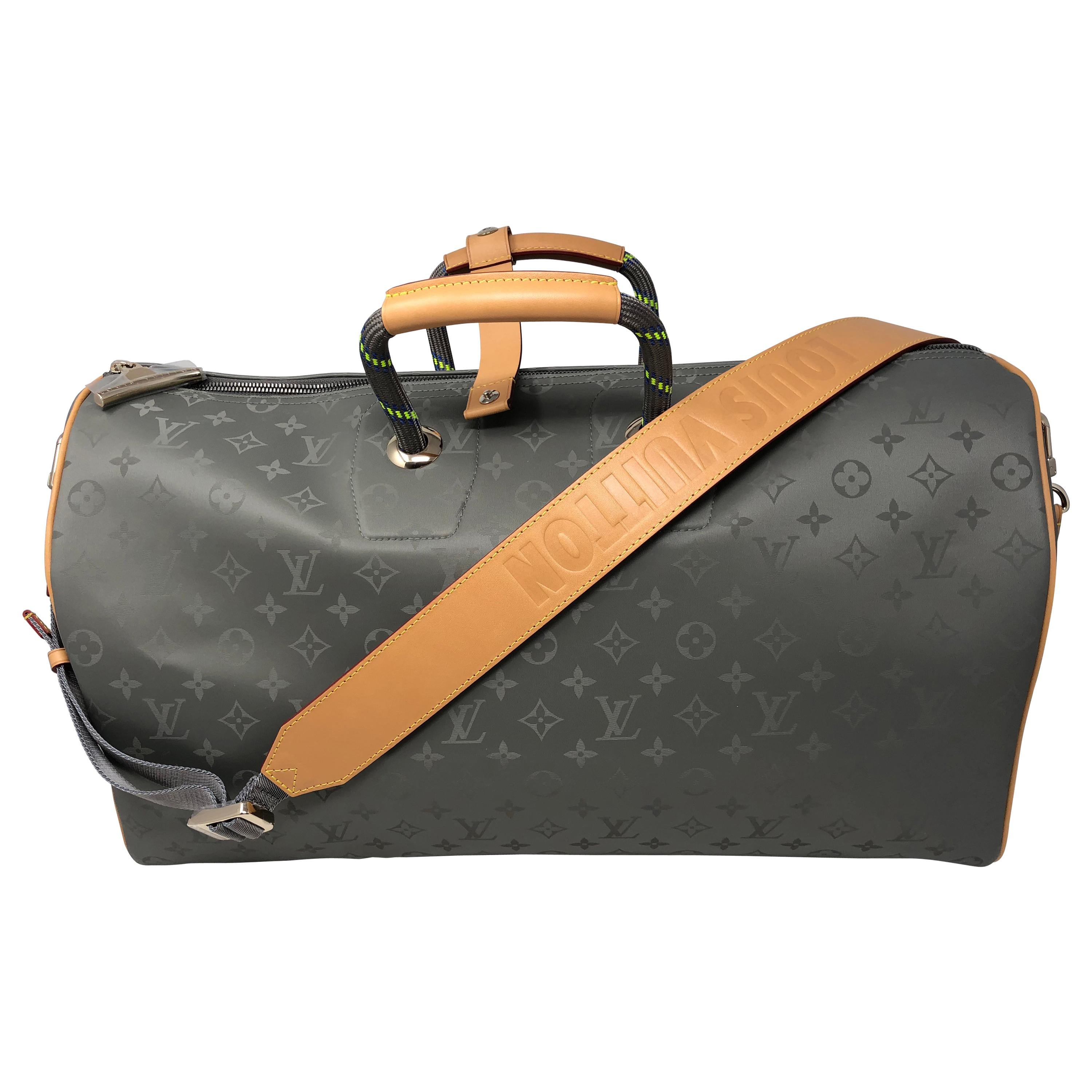 Louis Vuitton Keepall Bandouliere 50 Titanium Grey Duffle Weekend Travel  Bag