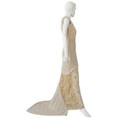 Vintage Comme des Garcons MET Exhibit Asymmetric Lace Runway Dress Gown, 1997 