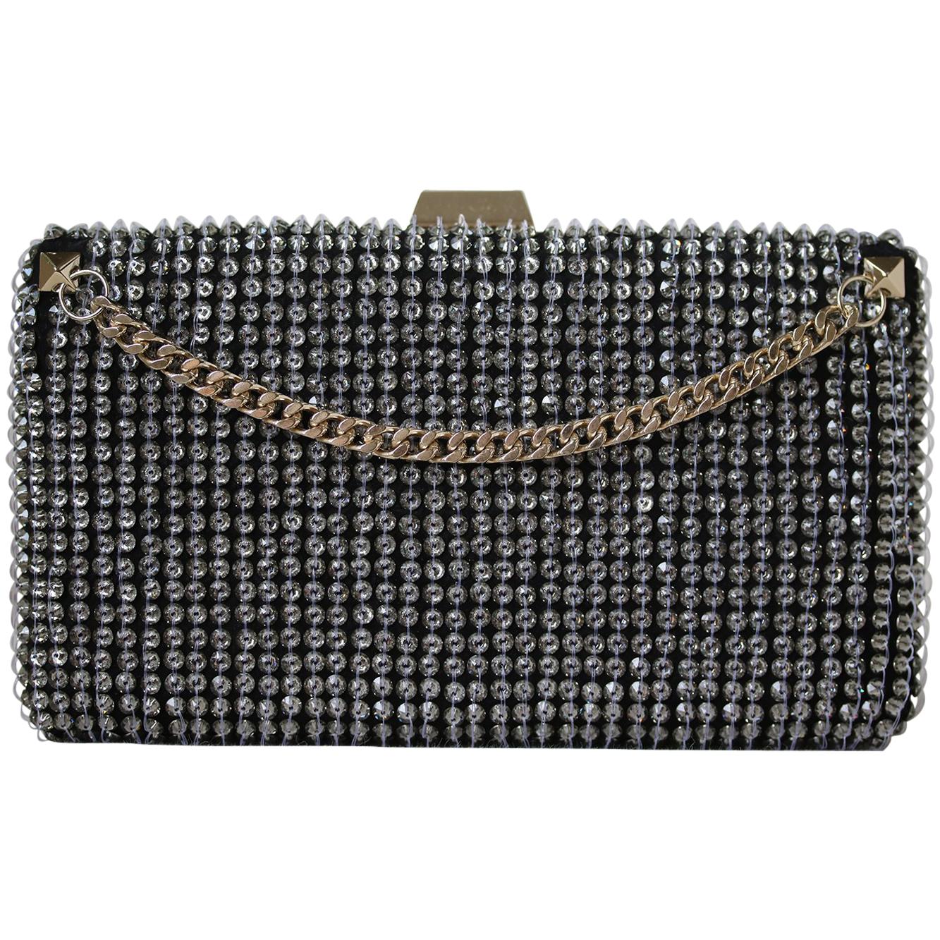 Valentino Crystal Embellished Chain Clutch