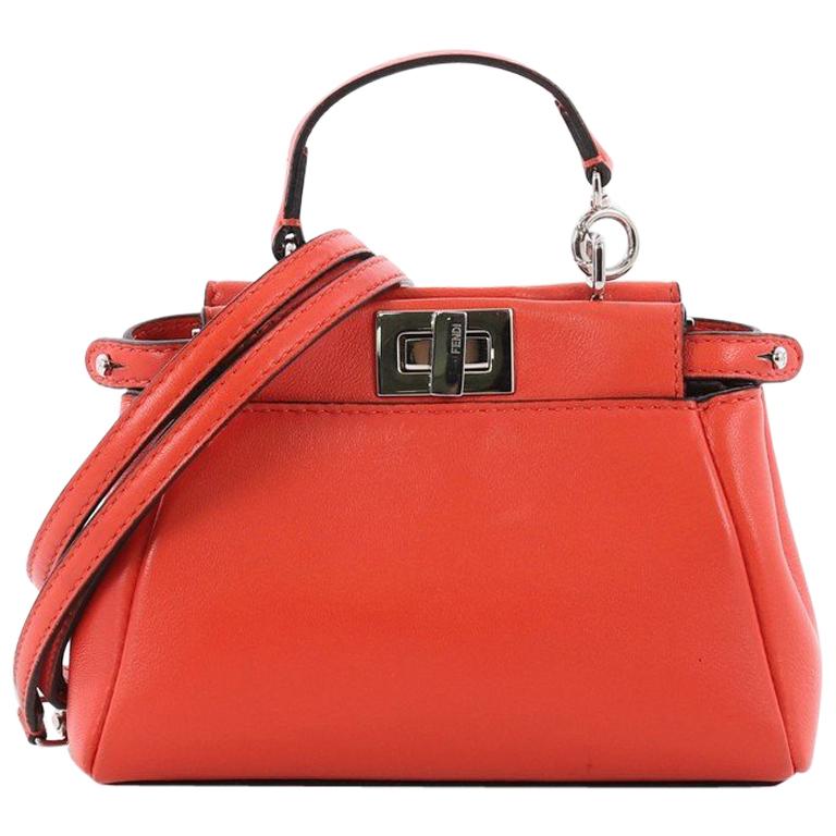 Fendi Peekaboo Handbag Leather Micro
