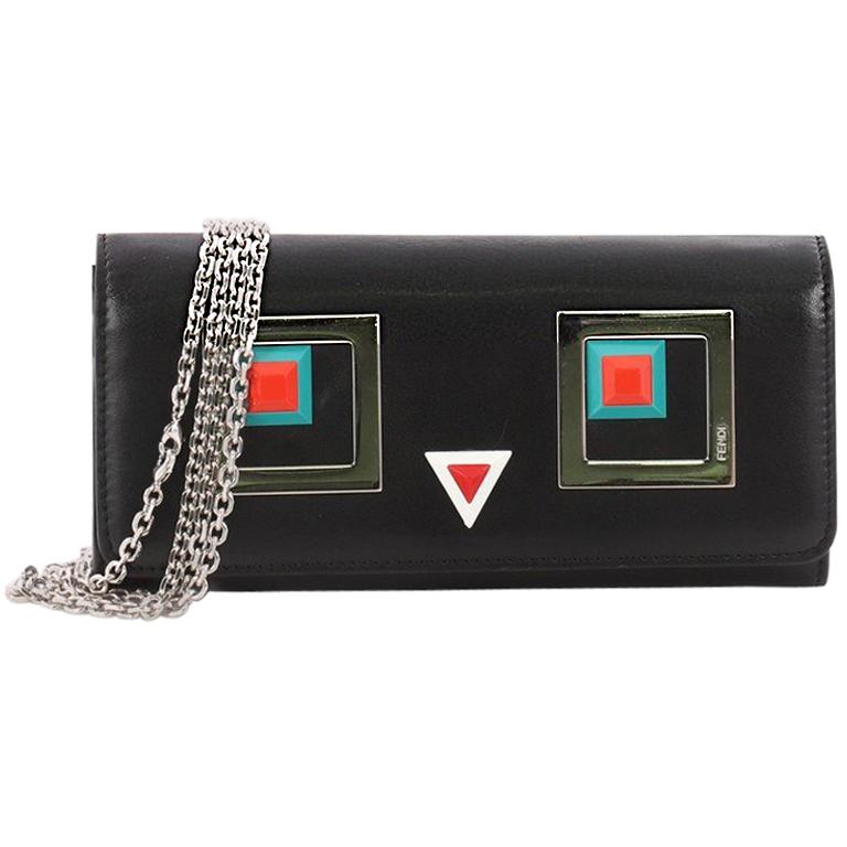 Fendi Faces Continental Wallet on Chain Leather at 1stDibs  fendi face  wallet, fendi back pack, fendi continental wallet on chain