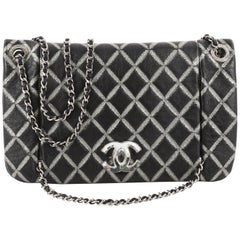 Chanel Crystal CC Chain Flap Bag Hand Painted Leather Small