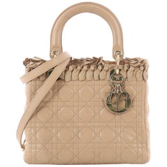  Christian Dior Lady Dior Handbag Bow Cannage Quilt Lambskin Medium
