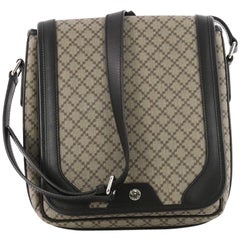 Gucci Snap Flap Messenger Bag Diamante Coated Canvas Medium