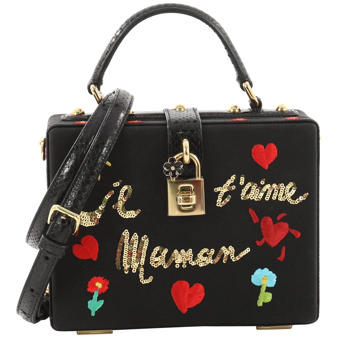 Dolce & Gabbana Treasure Box Bag Embroidered Grosgrain Small 