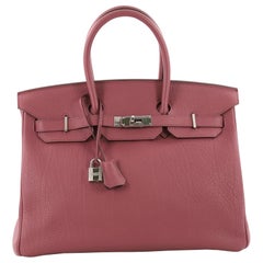 Hermes Birkin Handbag Bois de Rose Pink Fjord with Palladium Hardware 35