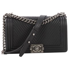 Chanel Boy Flap Bag Chevron Calfskin Old Medium Chanel Boy Flap Bag Chevron Calfskin Old Medium