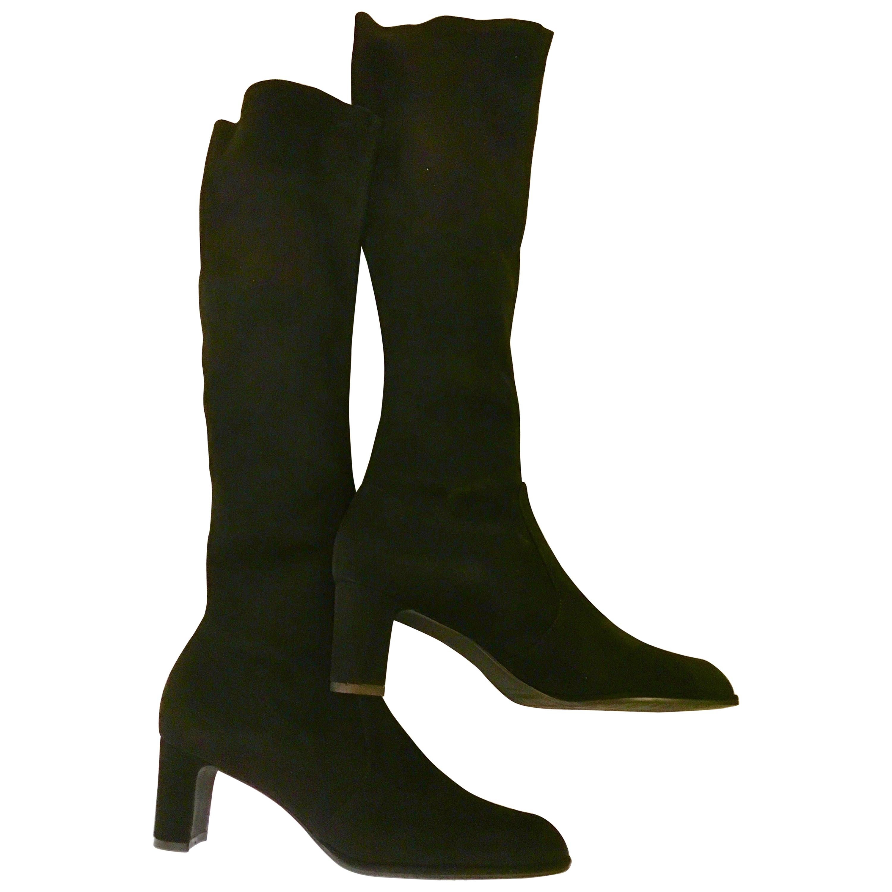 Stuart Weitzman Over-the-knee Black Suede Boots  For Sale