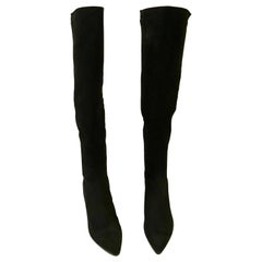 Used Stuart Weitzman Black Suede Over-the-knee Boots