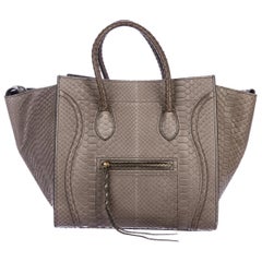 Celine NEW Snakeskin Top Handle Satchel Carryall Tote Bag