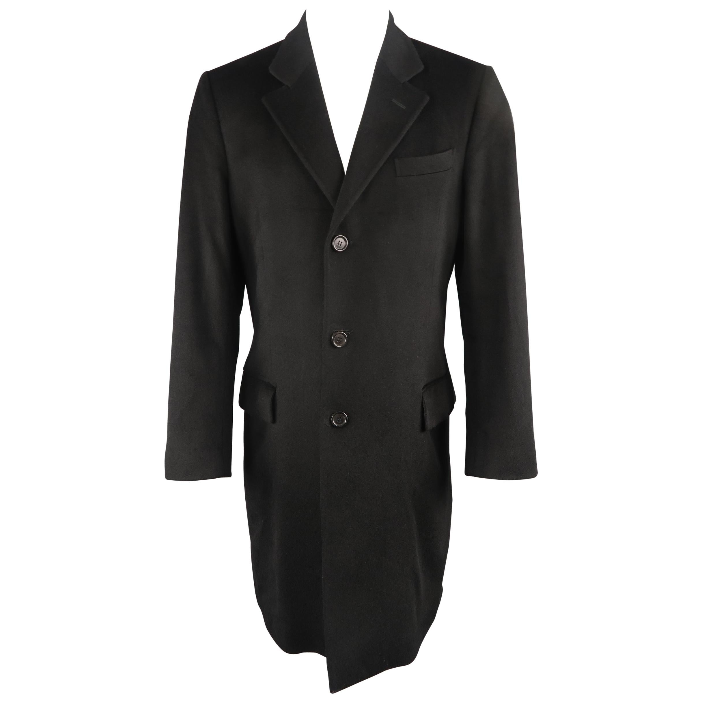 YVES SAINT LAURENT by TOM FORD US40 Black Wool Notch Lapel Coat