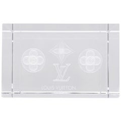Louis Vuitton NEW Monogram Crystal Desk Table Decorative Paper Weight in Box