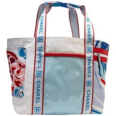 CHANEL Beach Bag in Camellia Printed Canvas