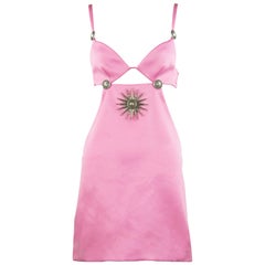 Fausto Puglisi Pink Cut Out Dress with Medallions 