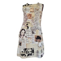 Retro Moschino Photo Print Velvet Dress