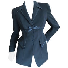 Thierry Mugler Vintage 1980's Black Tuxedo Jacket with Sharp Angular Details