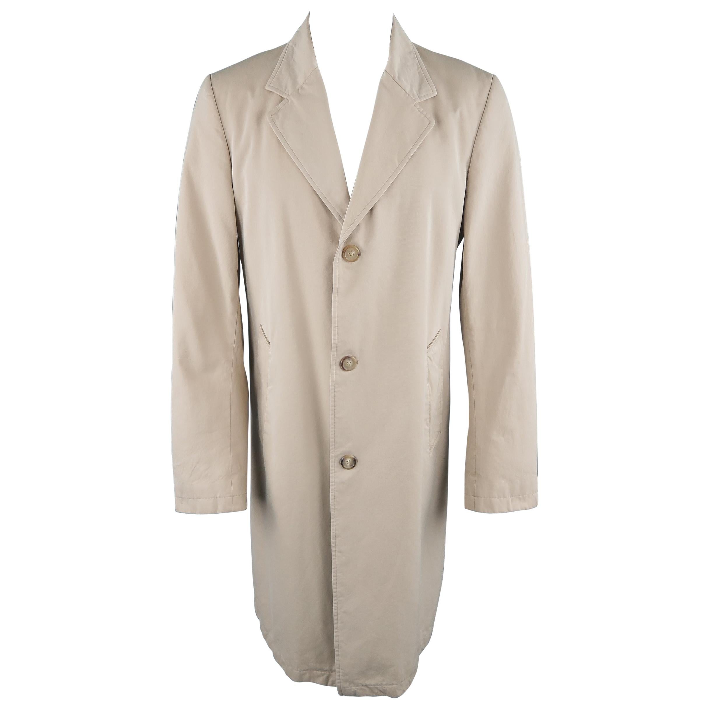 MAISON MARTIN MARGIELA US40 Khaki Cotton Twill Notch Lapel Coat Jacket