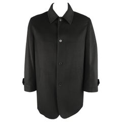 PETER MILLAR Coat L Black Cashmere Car Coat Jacket