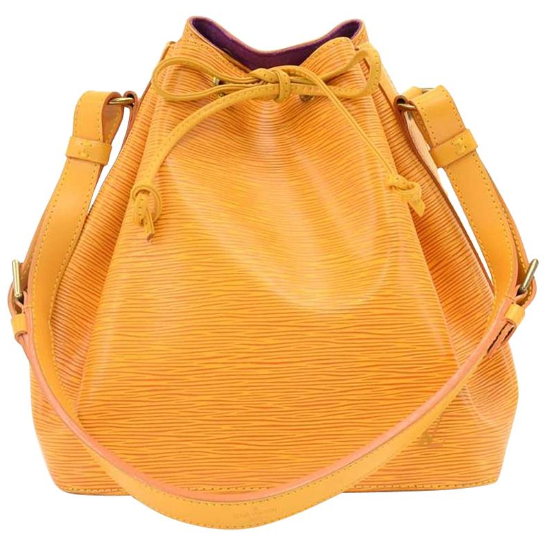 Vintage Louis Vuitton Petit Noe Yellow Epi Leather Shoulder Bag For Sale
