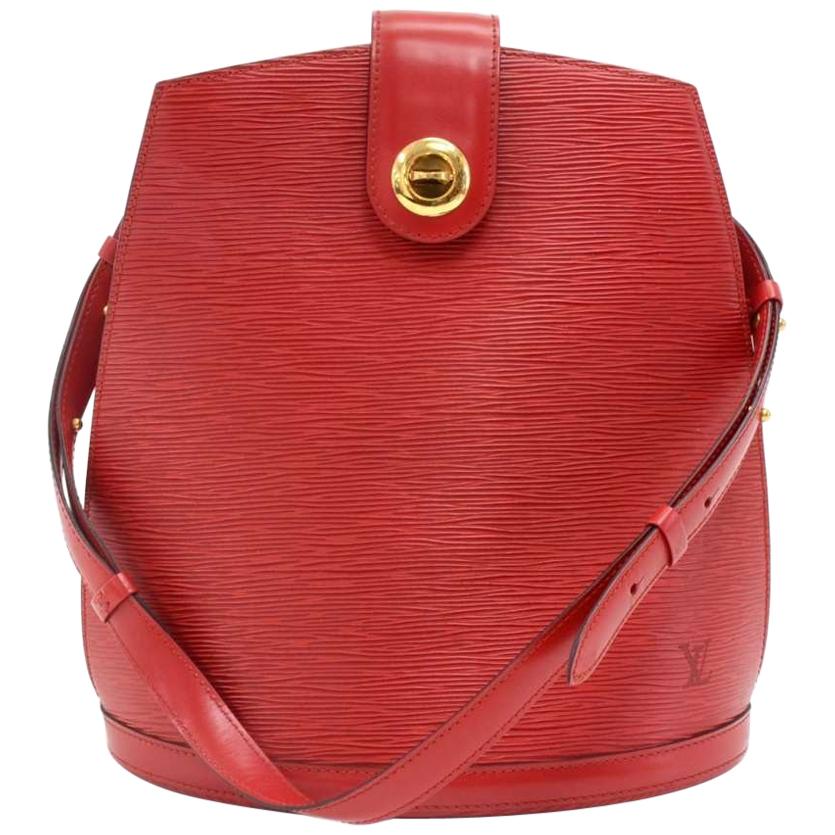 Vintage Louis Vuitton Cluny Red Epi Leather Shoulder Bag For Sale