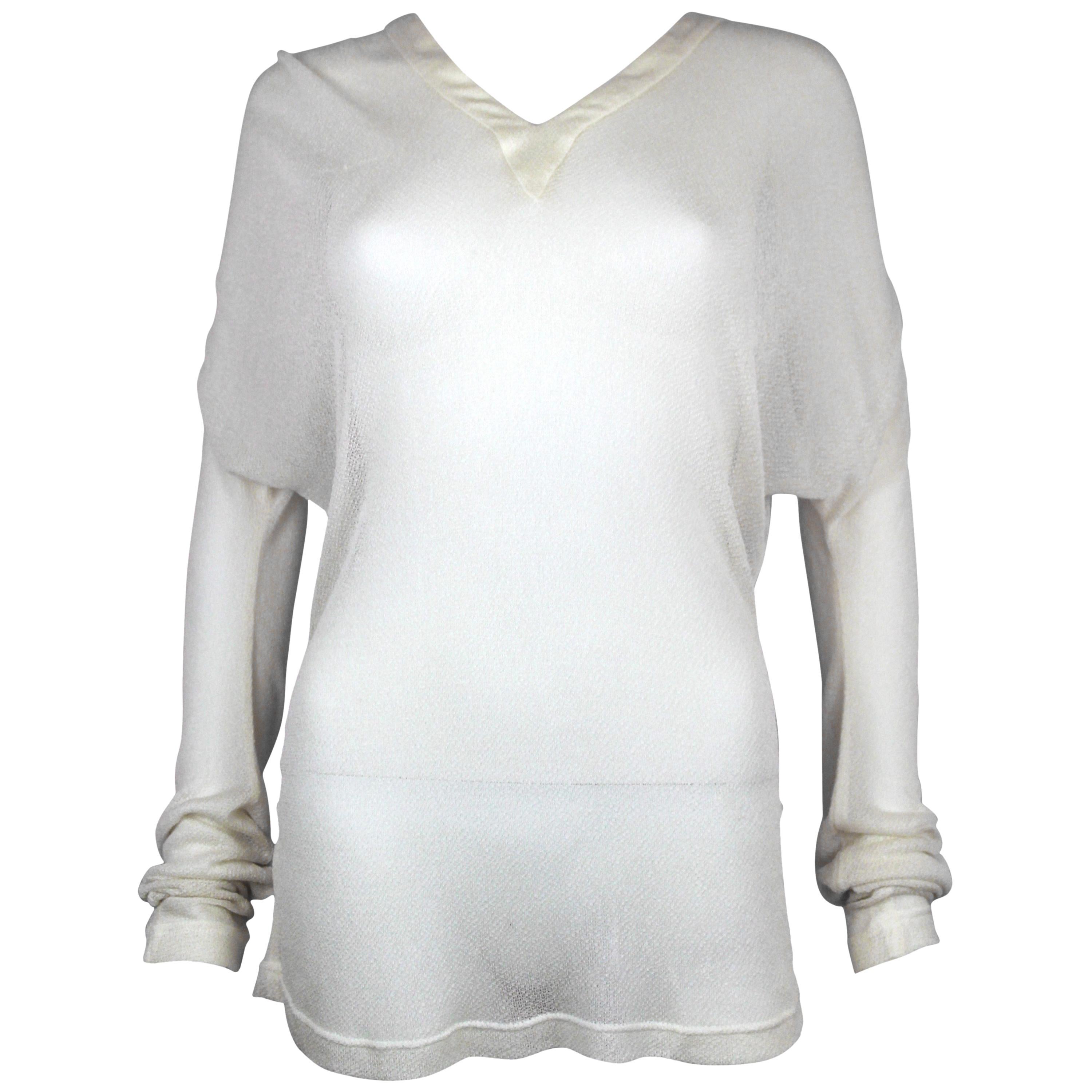 Alexander McQueen Sheer Draped Top from La Poupée, SS 97, Size US 6 For ...