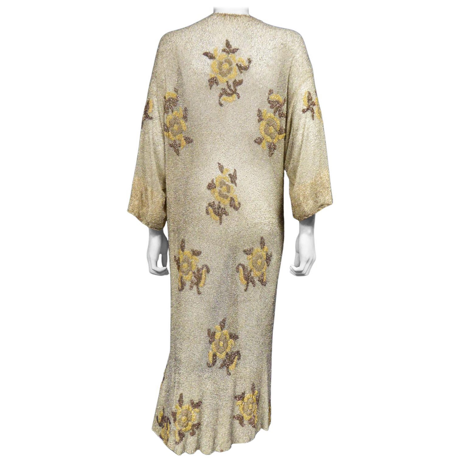 Französischer Couture-Abendmantel mit Perlenbesatz im Stil von Paul Poiret, um 1930