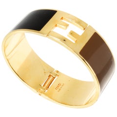 Fendi Fendista enamel cuff bracelet