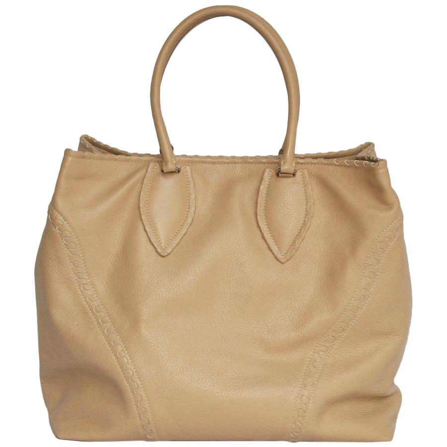 ALAÏA Large Tote Bag in Beige Grained Leather at 1stDibs | beige tote bag