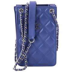 Chanel CC Phone Holder Crossbody Bag Quilted Lambskin