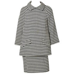 Geoffrey Beene Houndstooth Pattern Tunic and  Skirt Ensemble